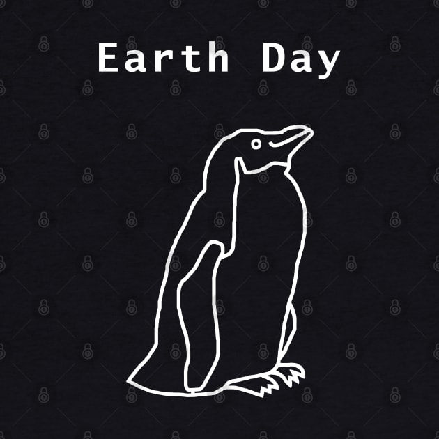 White Line Earth Day Penguin by ellenhenryart